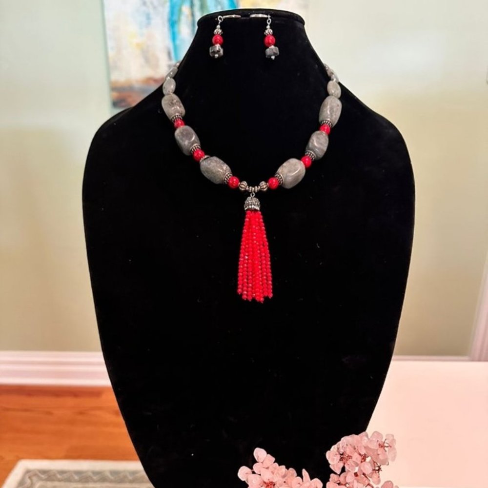 Necklace and earrings